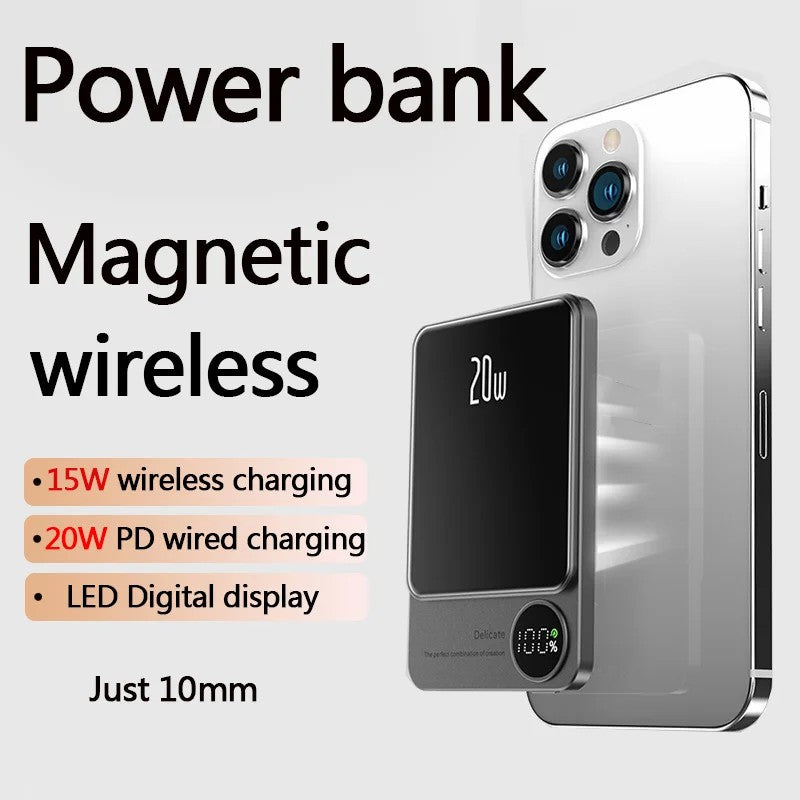 CYKE Q9 Ultra-Thin 15W Magnetic Wireless Charger 10000mAh Power Bank Battery Pack CYKE Q9 Ultra-Thin 15W Magnetic Wireless Charger 10000mAh Power Bank Battery Pack